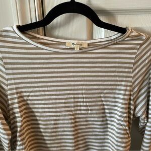 New Madewell Ruched Crewneck Long Sleeve Tee Women’s Size S Coastal Dune green